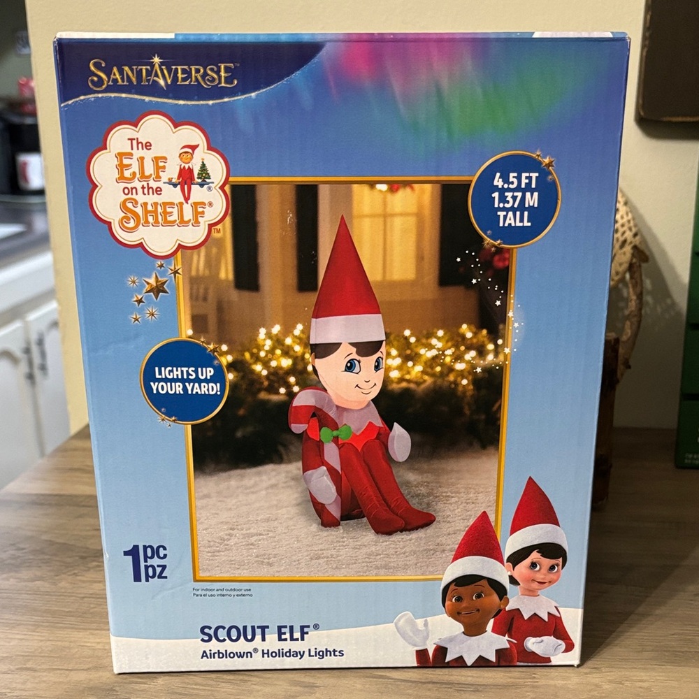 NIB AIRBLOWN HOLIDAY LIGHTS Elf on the Shelf Scout Elf